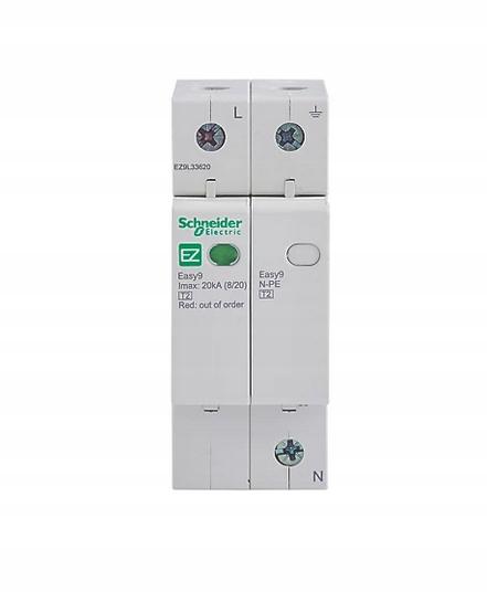 Ogranicznik przepięć Easy9 Pro EZ9L20-T2-1N 1N-biegunowy Typ2 20 kA