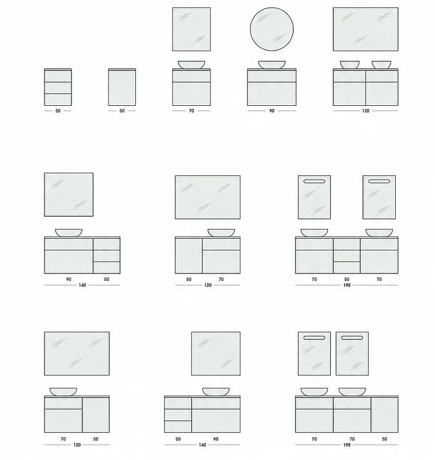 Komoda LOFTY 50x49cm Wisząca Cargo White ELITA