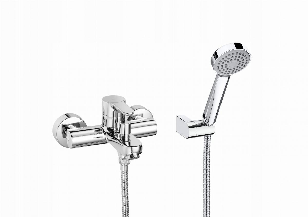 Bateria wannowo-natryskowa ścienna ROCA MALVA 1-uchwyt. 2-otworowa chrom