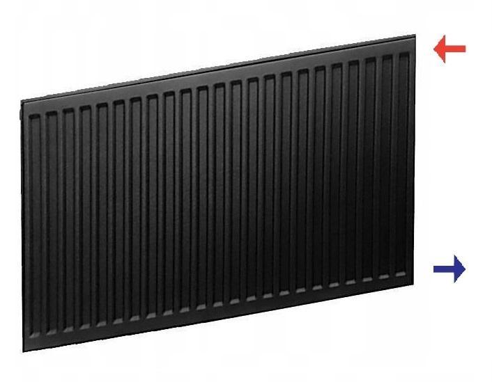 Grzejnik POLSKI STALOWY INVENA RAL 9005 C22 900x900 C 22 Boczny CZARNY