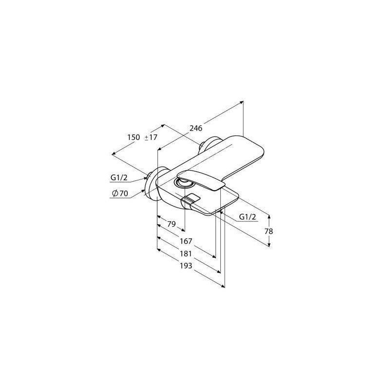 Bateria wannowo-natryskowa naścienna KLUDI BALANCE 1-uchwytowa chrom