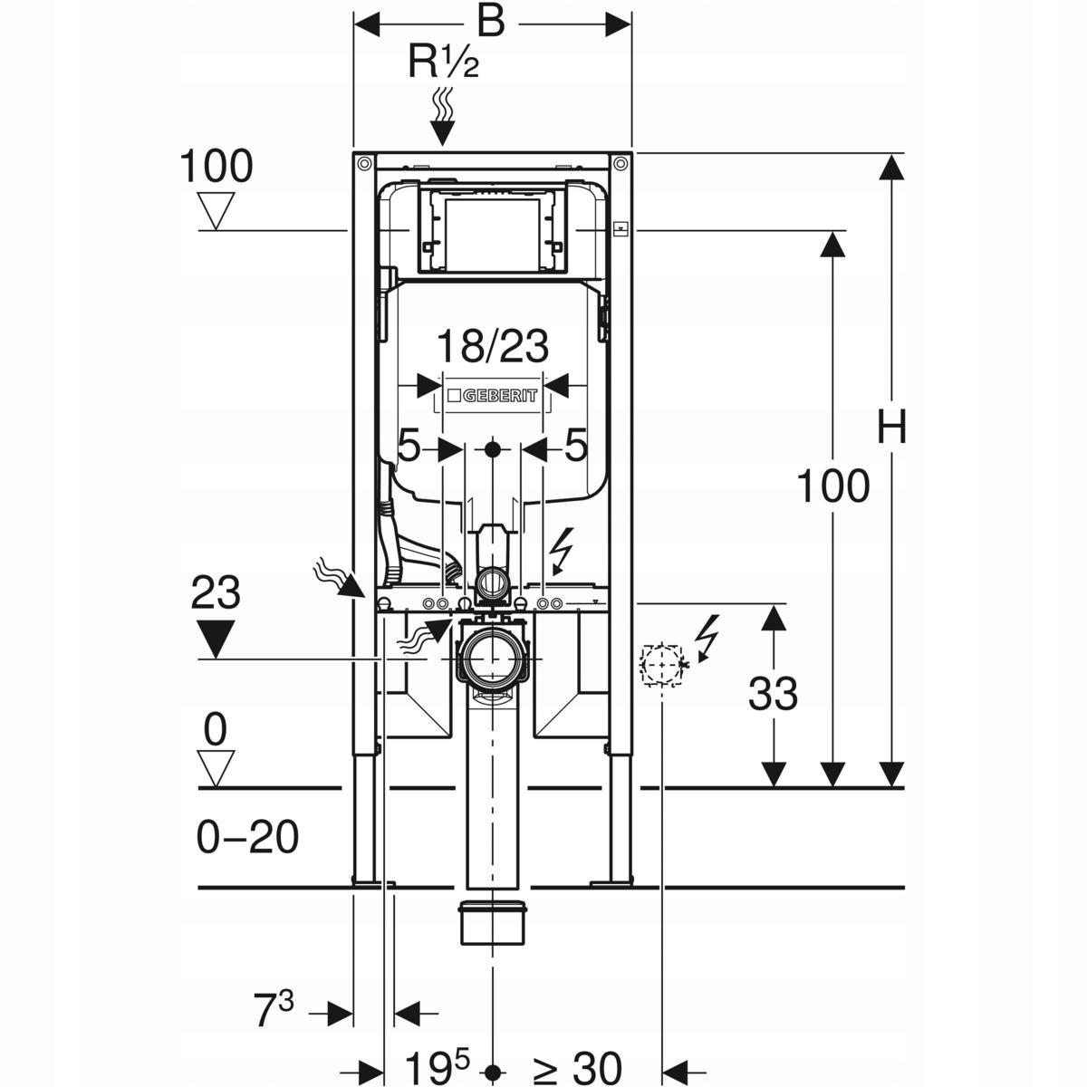 Stelaż montażowy Geberit Duofix SIGMA 8cm 114 48h