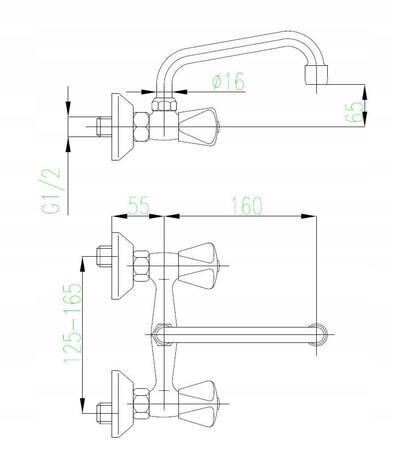 Bateria umywalkowa wysoka ROCA CARELIA 1-uchwyt. 1-otworowa mosiężna chrom