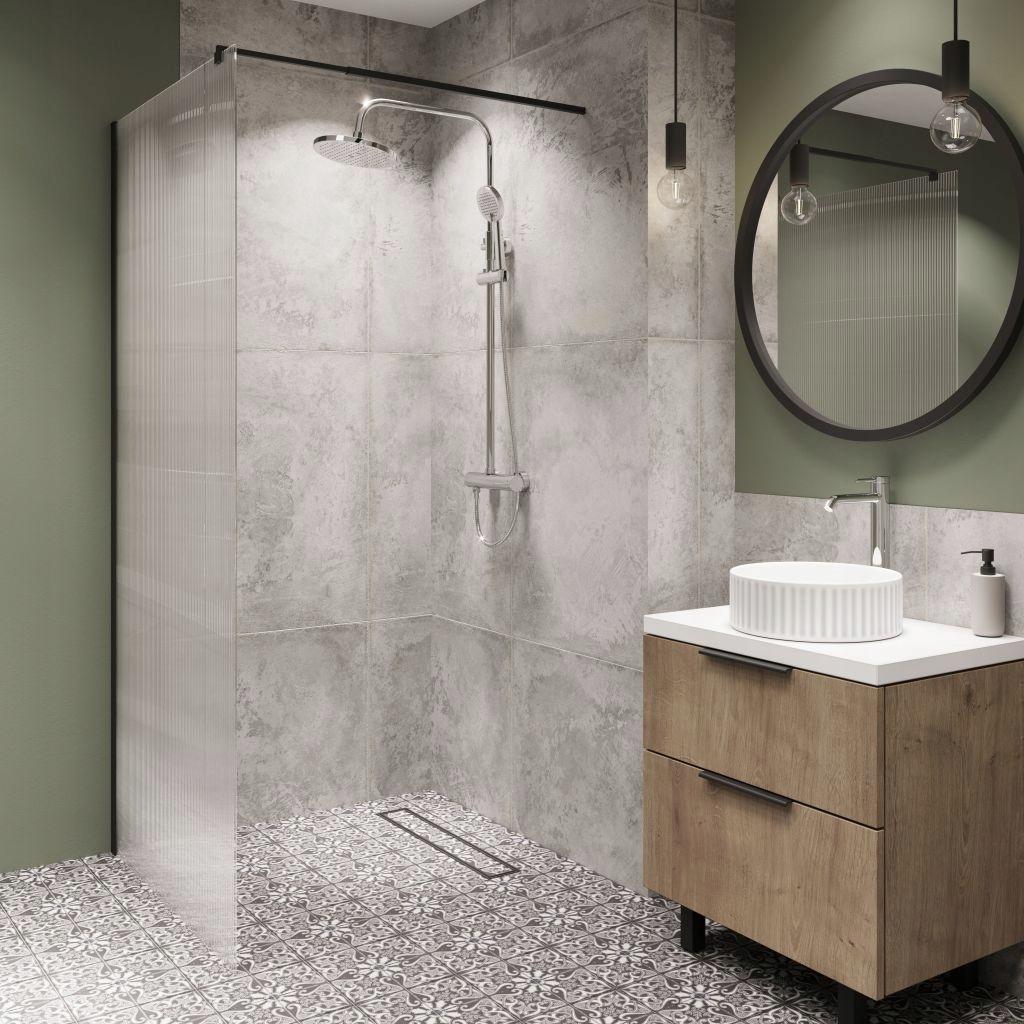 INVENA DESZCZOWNIA Z BATERIĄ NATRYSKOWĄ KALITEA INVENA TREND CHROM