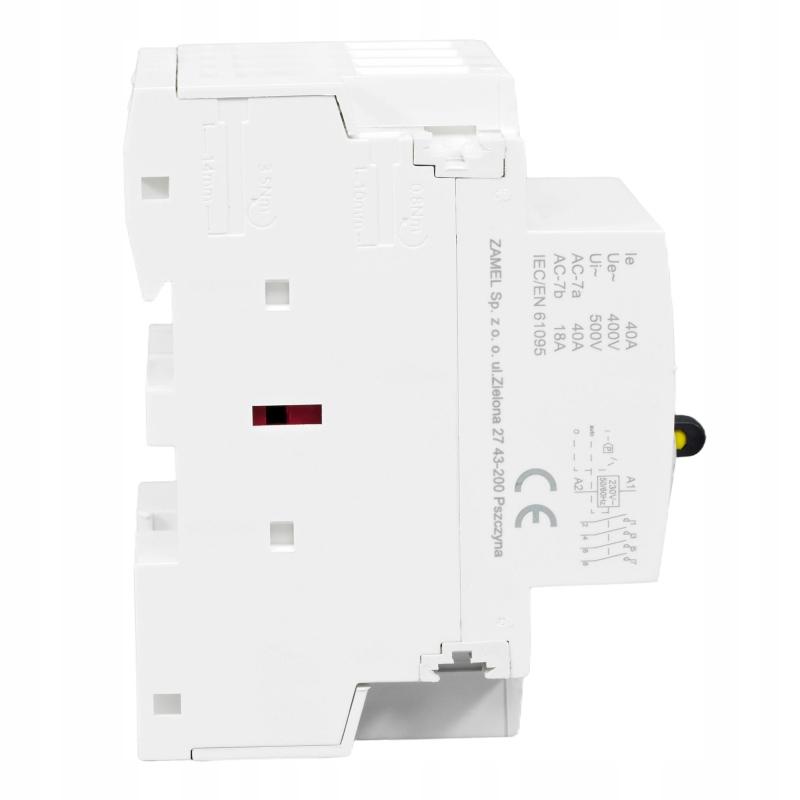 Stycznik modułowy ze sterowaniem ręcznym, instalacyjny 40A, 4xNO, 230V AC S