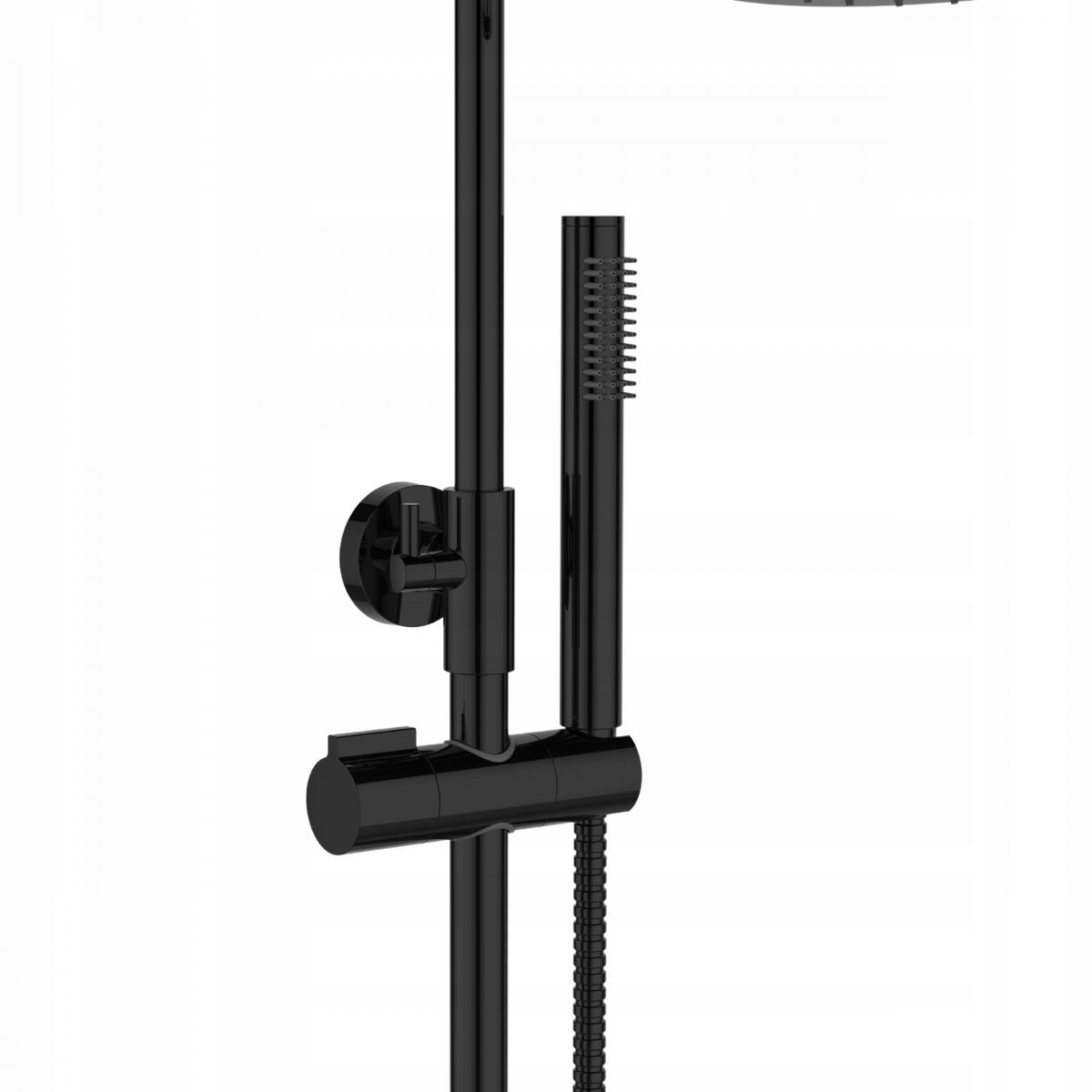 INVENA DESZCZOWNIA Z BATERIĄ NATRYSKOWĄ ALONIA INVENA TREND CZARNY POŁYSK