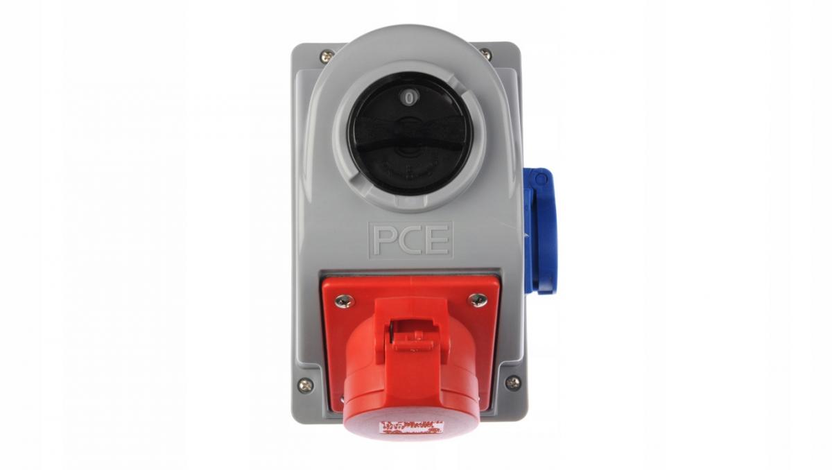 Gniazdo stałe z wyłącznikiem typ Combo-Pol 16A 400V 3P+Z+N, gniazdo 230V