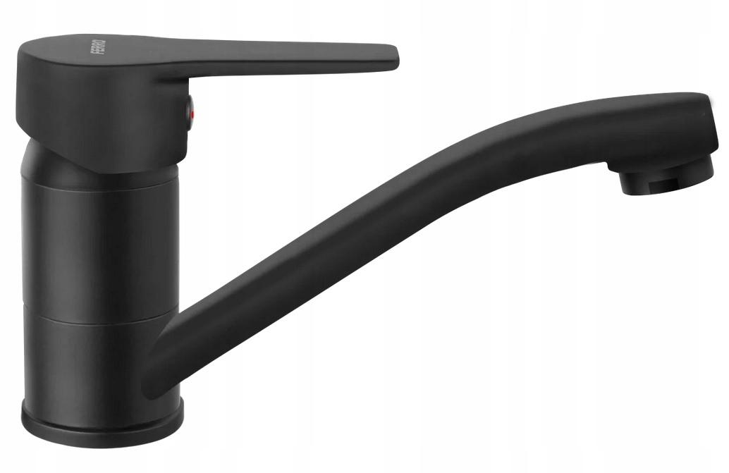 FERRO Bateria umywalkowa RITTO BLACK stojąca z obrotową wylewką, czarny