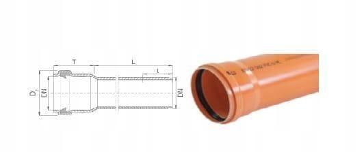 Rura kanalizacyjna zewnętrzna PVC 200X4.9X1000 SN4 KL.N ML (multilayer, spi