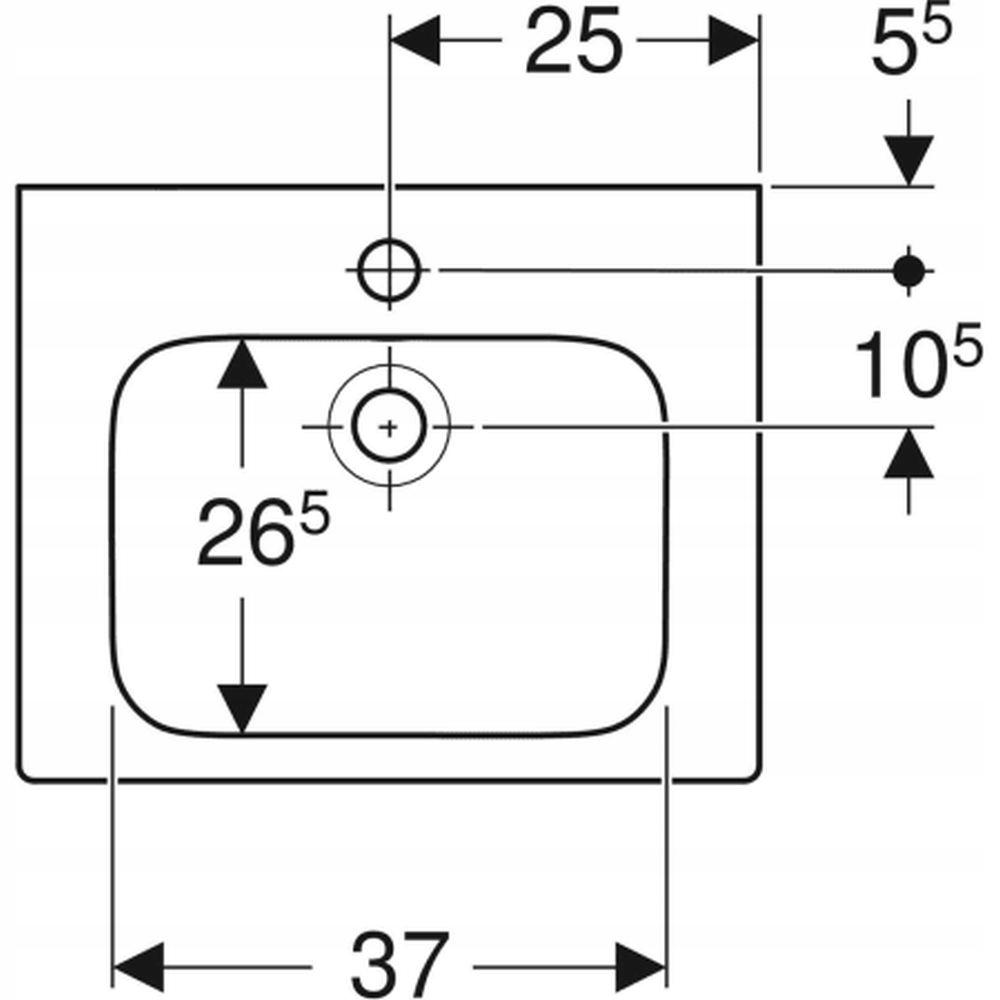 Umywalka Modo kompaktowa, B50 cm, H15.5 cm, T40 cm, z przelewem, z otworem