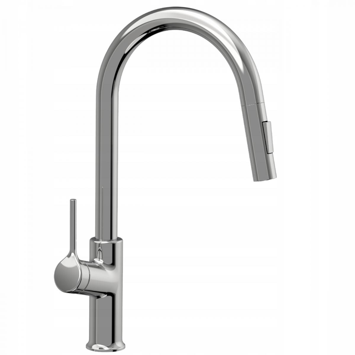 INVENA BATERIA ZLEW FARSALA Z WYCIĄGANĄ 2F WYLEWKĄ TYPU U CHROM TREND