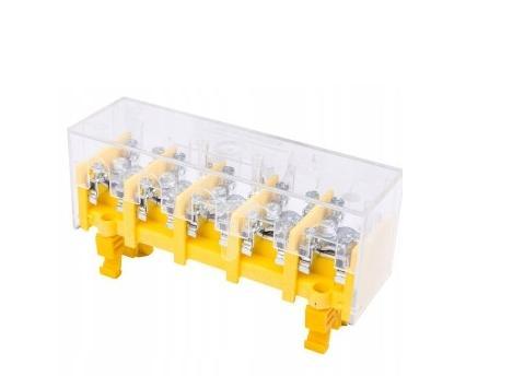 Odgałęźnik instalacyjny 5-segmentowy (zaciski5x25mm2 - 5x4x10mm2) na TS 35
