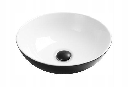 INVENA UMYWALKA NABLATOWA TINOS INVENA TREND, 39,5 CM, KOLOR CZARNO - BIAŁY