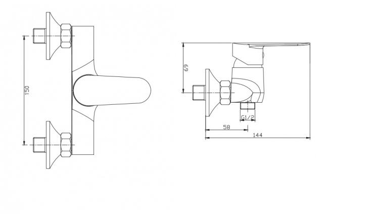 INVENA BATERIA NATRYSKOWA ESLA CHROM