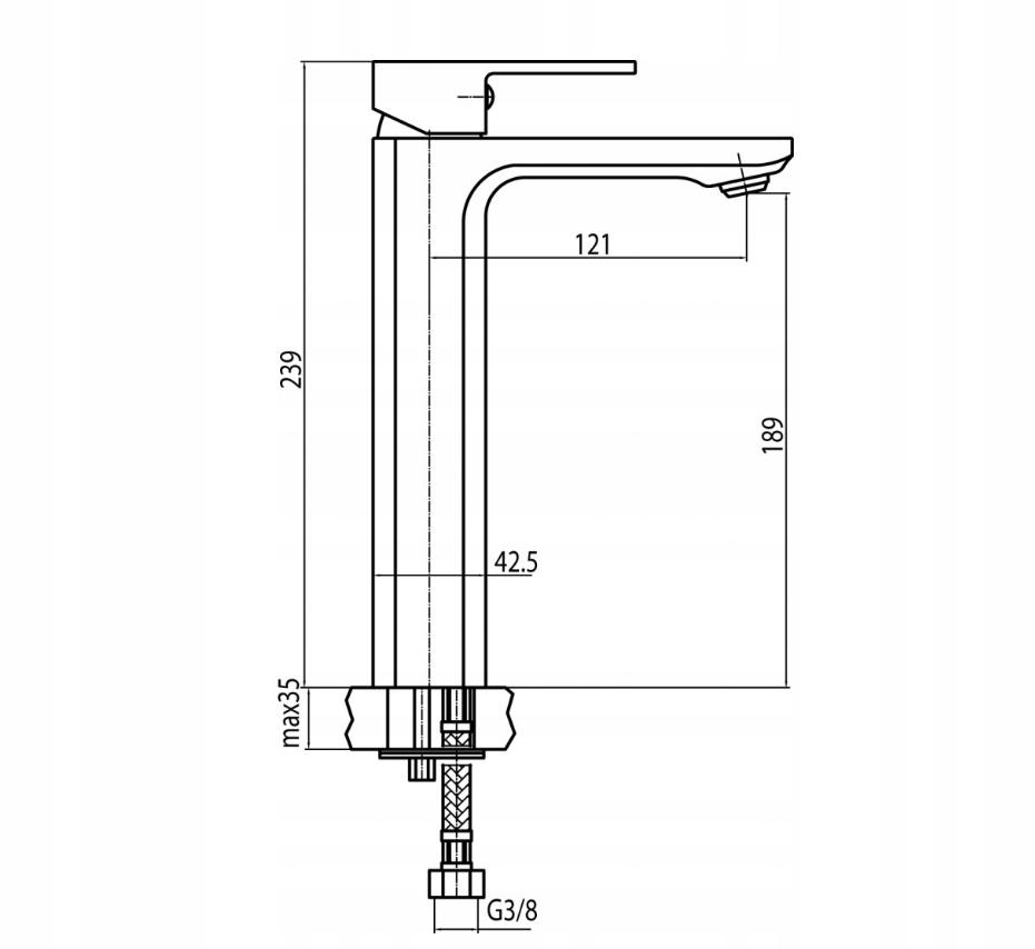 VALVEX Bateria umywalkowa Valvex Loft stojąca jednootworowa wysoka chrom