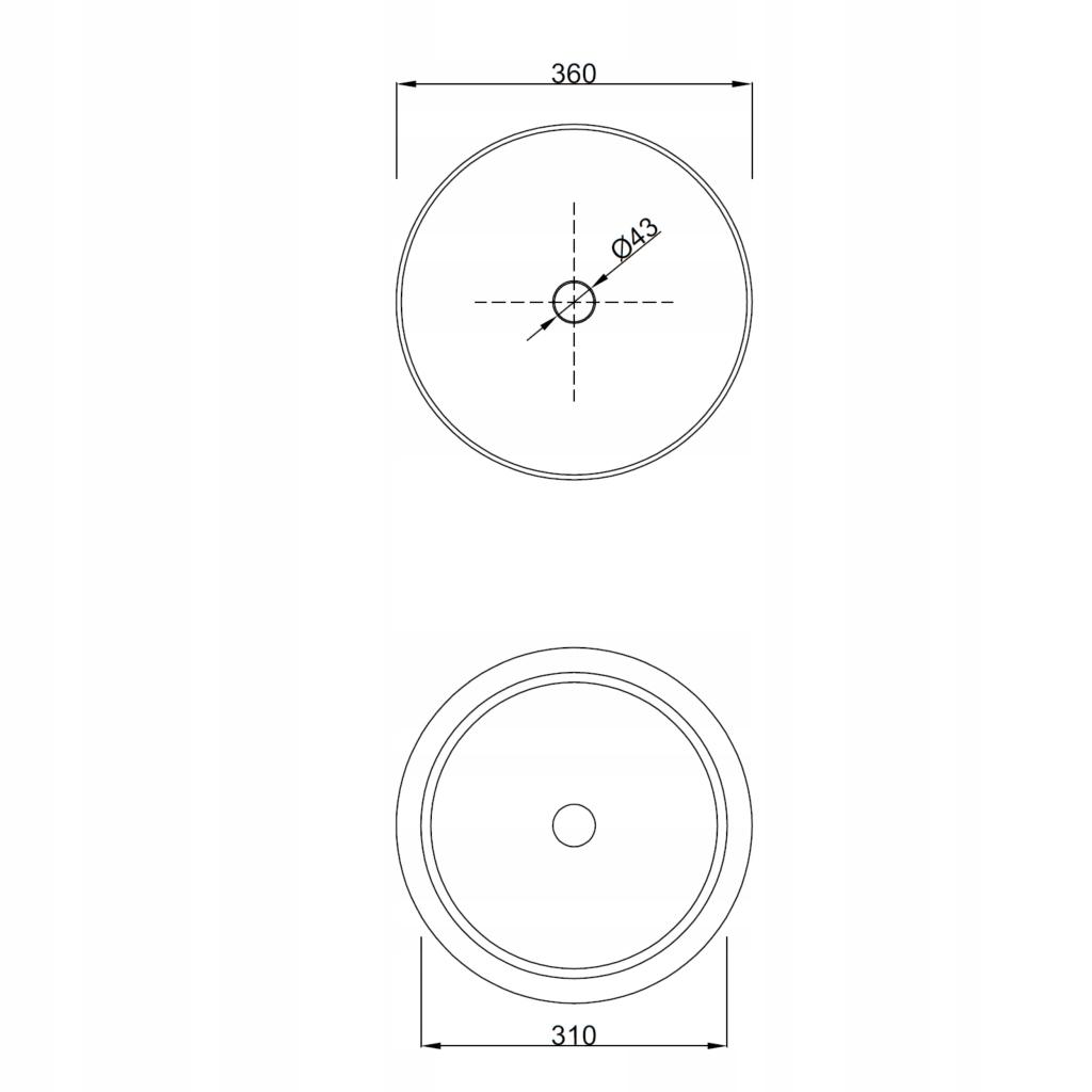 INVENA UMYWALKA NABLATOWA LIMNOS INVENA TREND 36 CM, OKRĄGŁA