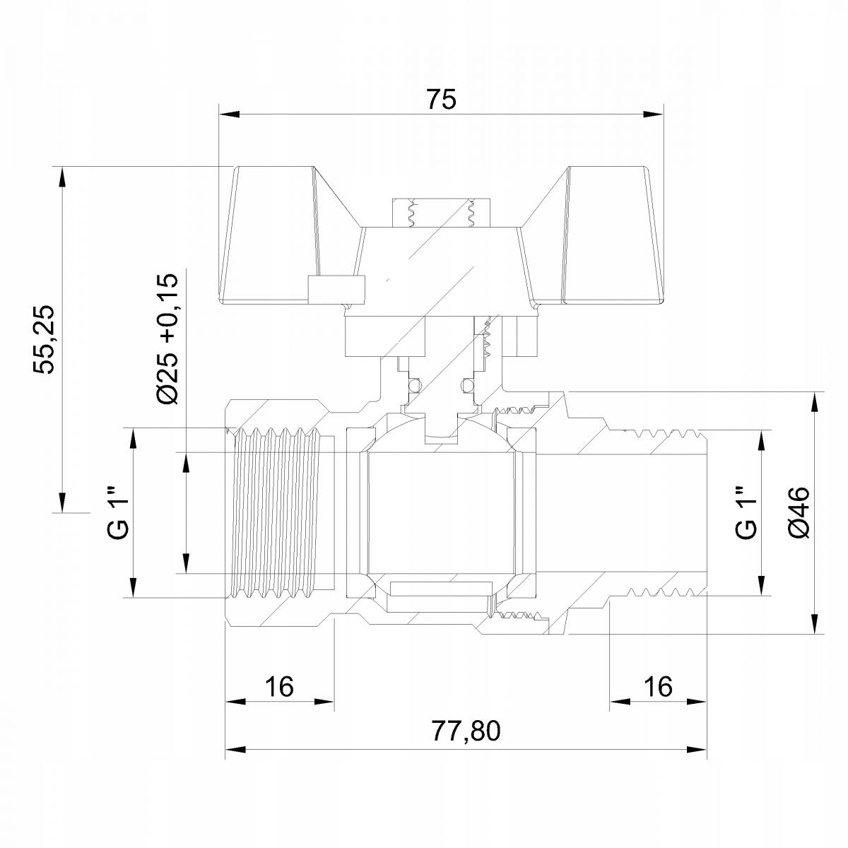INVENA ZAWÓR KULOWY WODNY WZ Z MOTYL. TYP CIĘŻKI GLADIATOR PROV 1