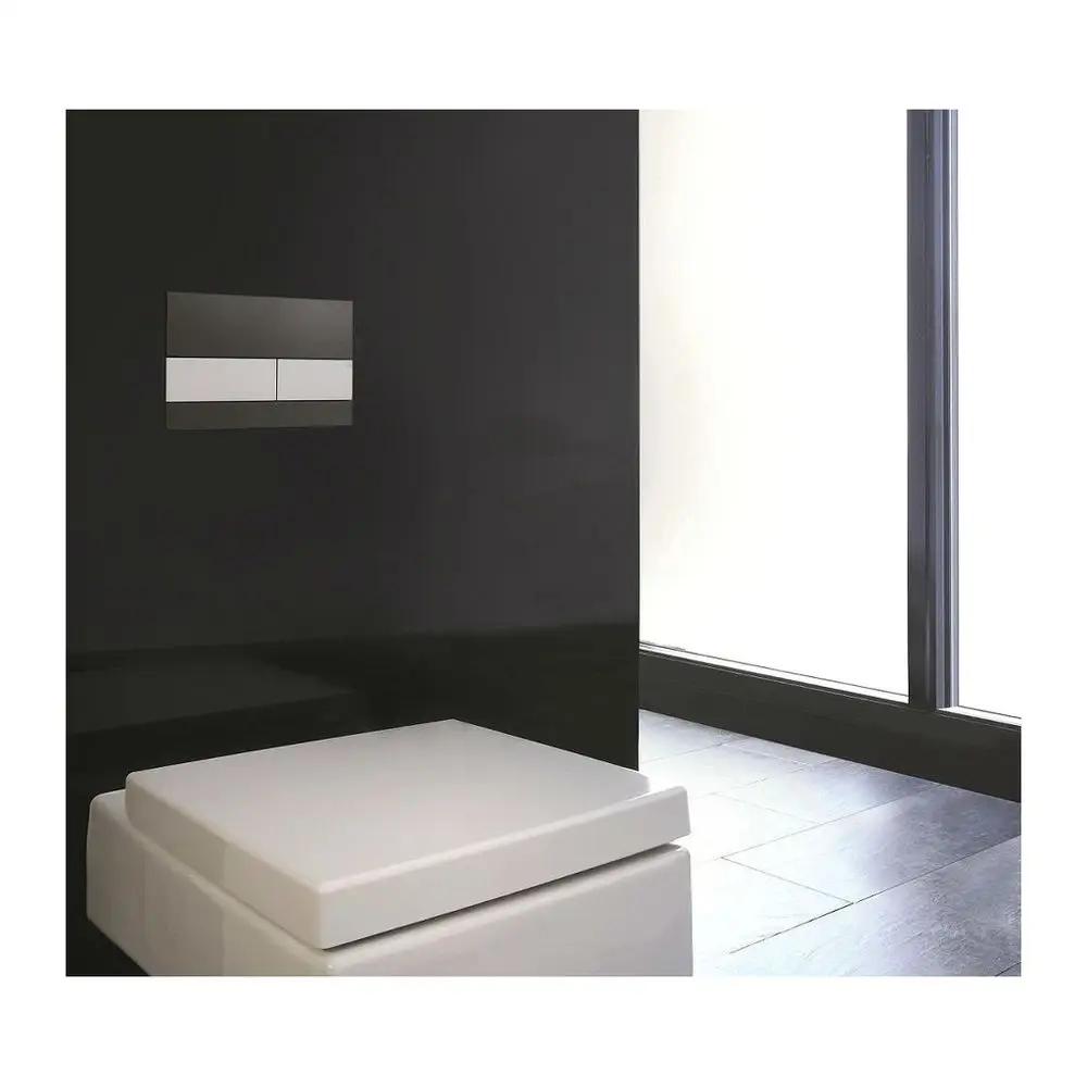 Przycisk spłukujący TECE square podwójny do WC szkło/stal szczotkow czarny