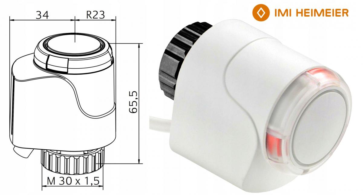EMO T 24V NC Kabel 0,8m Siłownik elektrotermiczny do reg. on/off lub PWM
