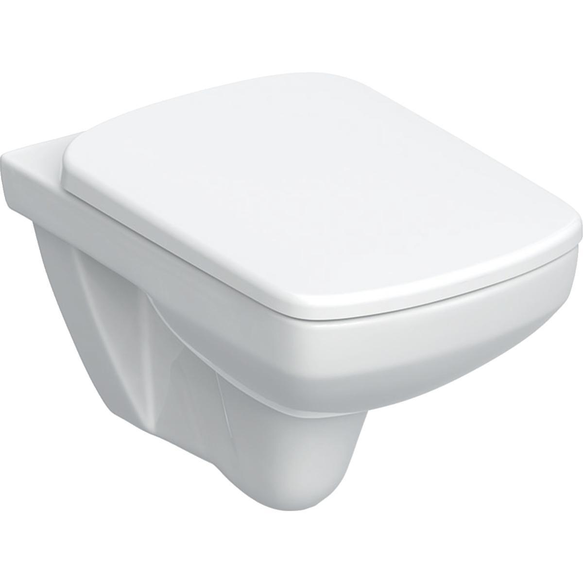Zestaw miski wiszącej WC Selnova Square lejowa, B35.5 cm, H39 cm, T53 cm, R