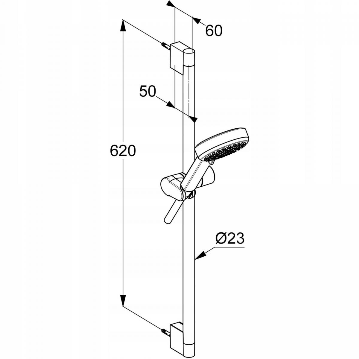 Zestaw natryskowy 3-strumieniowy KLUDI DIVE sDive do sztywnego montażu