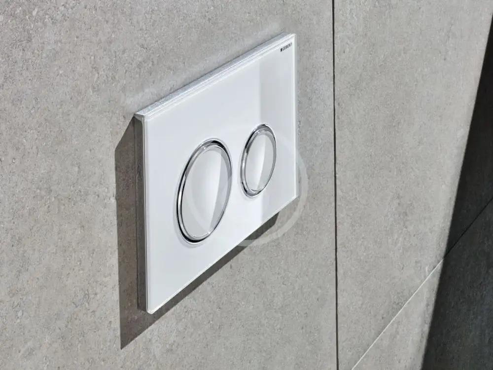 Przycisk uruchamiający GEBERIT Sigma50 okrągły przedni szklany biały