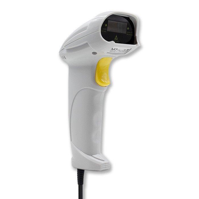 QOLTEC Laserowy czytnik kodów kreskowych 1D, Biały 50877