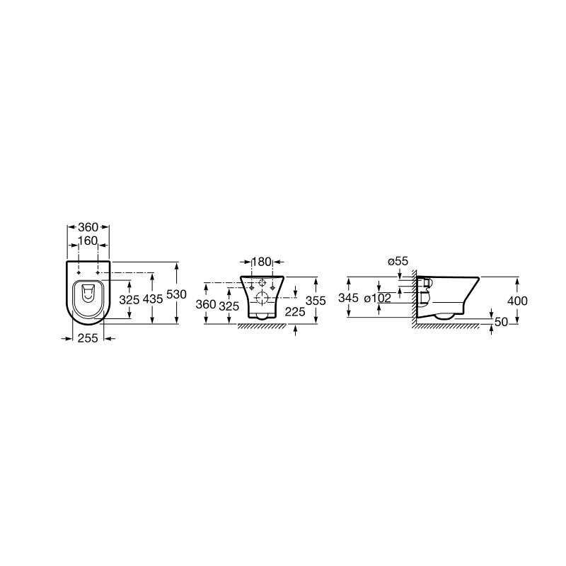 ROCA Miska wisząca WC Nexo WC Rimless