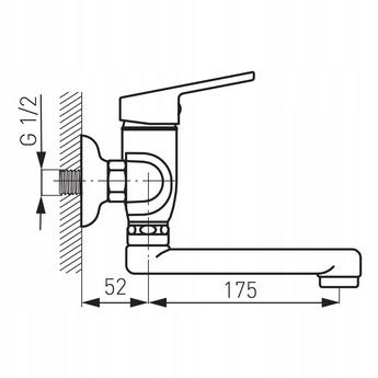 FERRO Bateria umywalkowa Smile ścienna chrom 48h