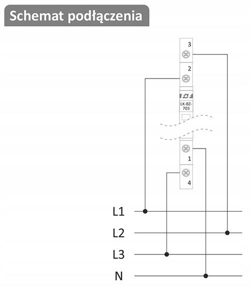 Lampka kontrolna zasilania z zabezpieczeniem LK-BZ-703Y 1/3S 3X230V 3xLED Ż