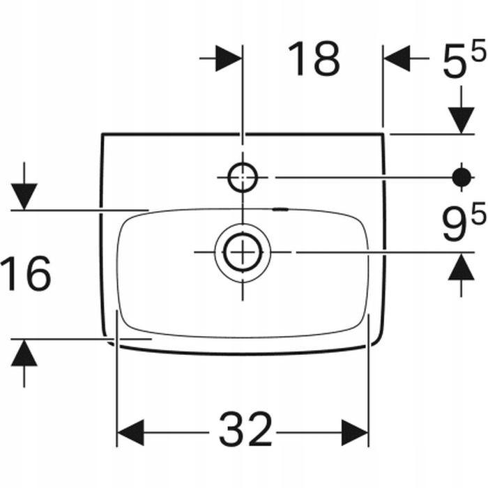 Umywalka kompaktowa Selnova Square B36 cm, H14.5 cm, T28 cm, z przelewem, z