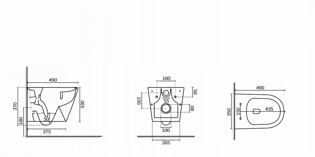 Miska wisząca ONA COMPACTO 48x36cm Rimless Biały SG ROCA[18]