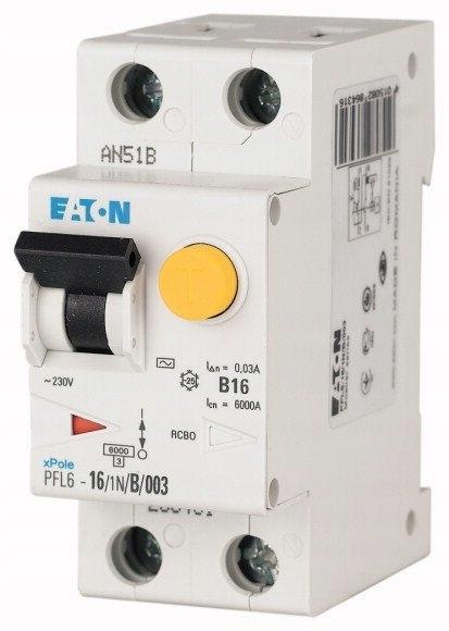 EATON Wyłącznik kombinowany 6kA PFL6-6/1N/B/3 typ AC