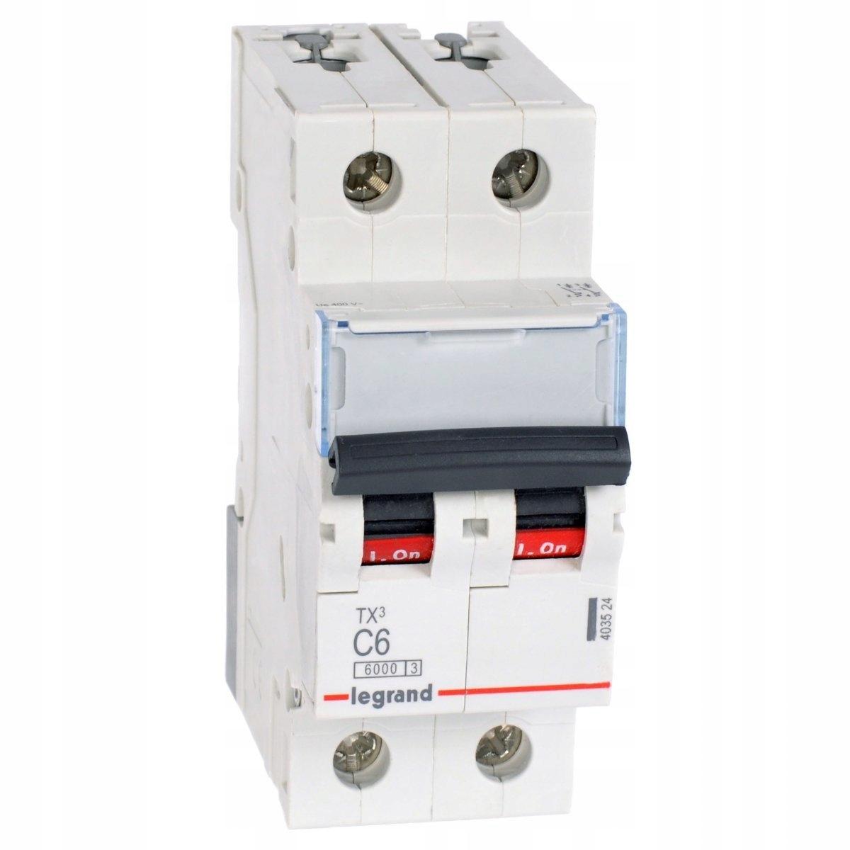 LEGRAND Wyłącznik nadprądowy S 302 2P C 6A 6000A TX3