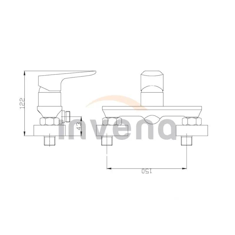Bateria natryskowa INVENA DOKOS BIAŁY CHROM 48h