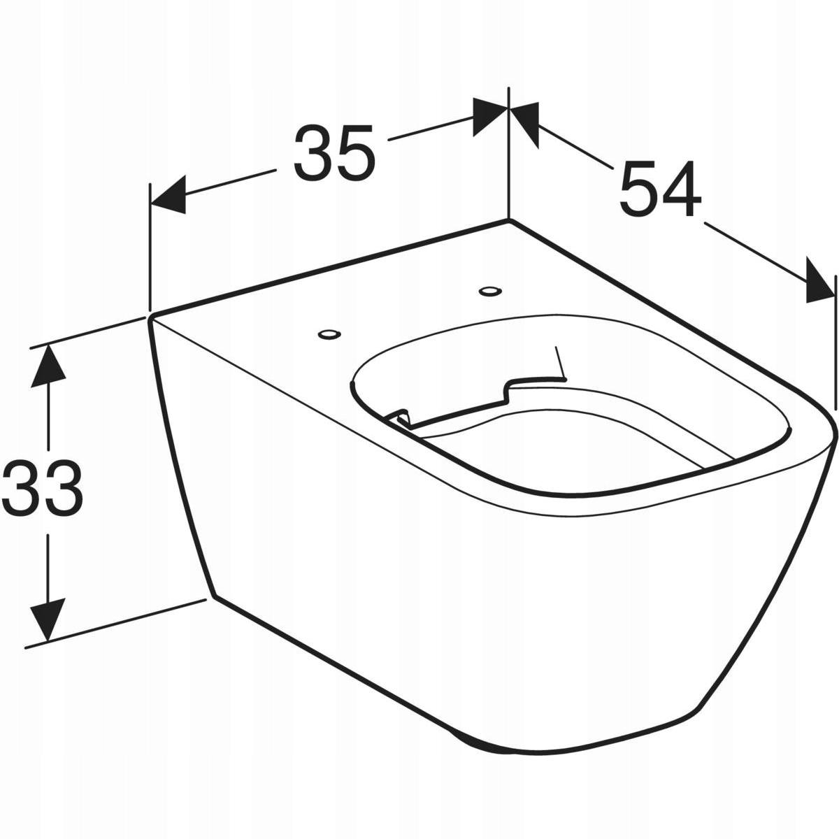 Miska wisząca WC Smyle Square lejowa, B35 cm, H33 cm, T54 cm, ukryte mocowa