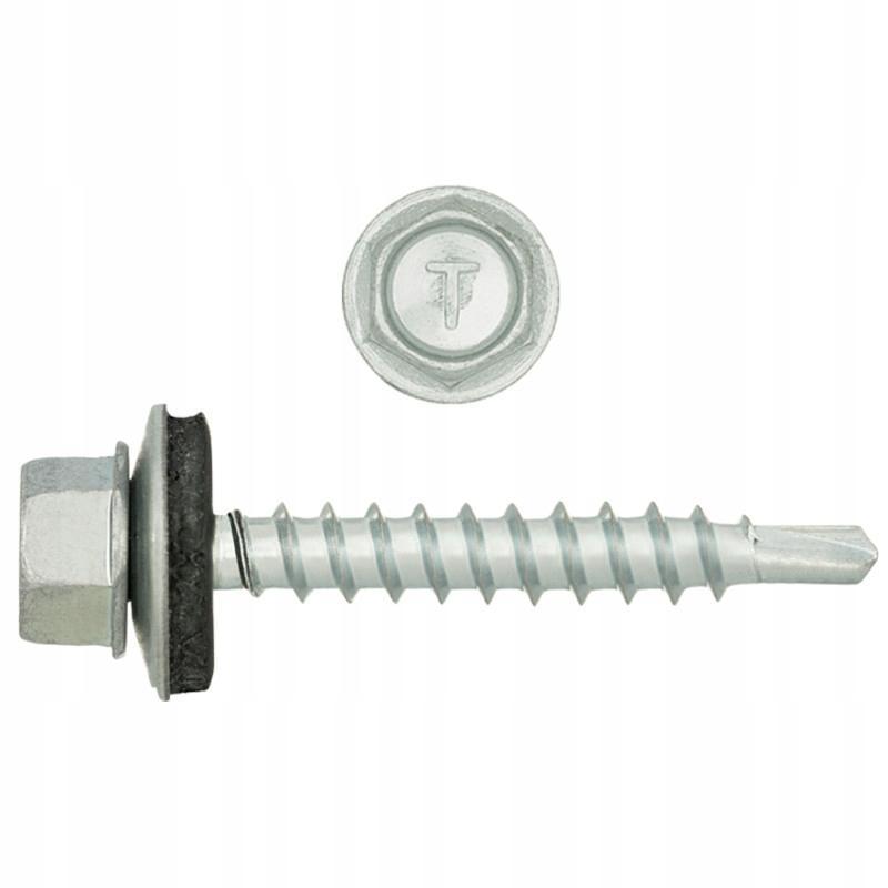 Wkręt farmerski blacha do drewna od 4,8x35 mm z podkładką T14 RAL 7024