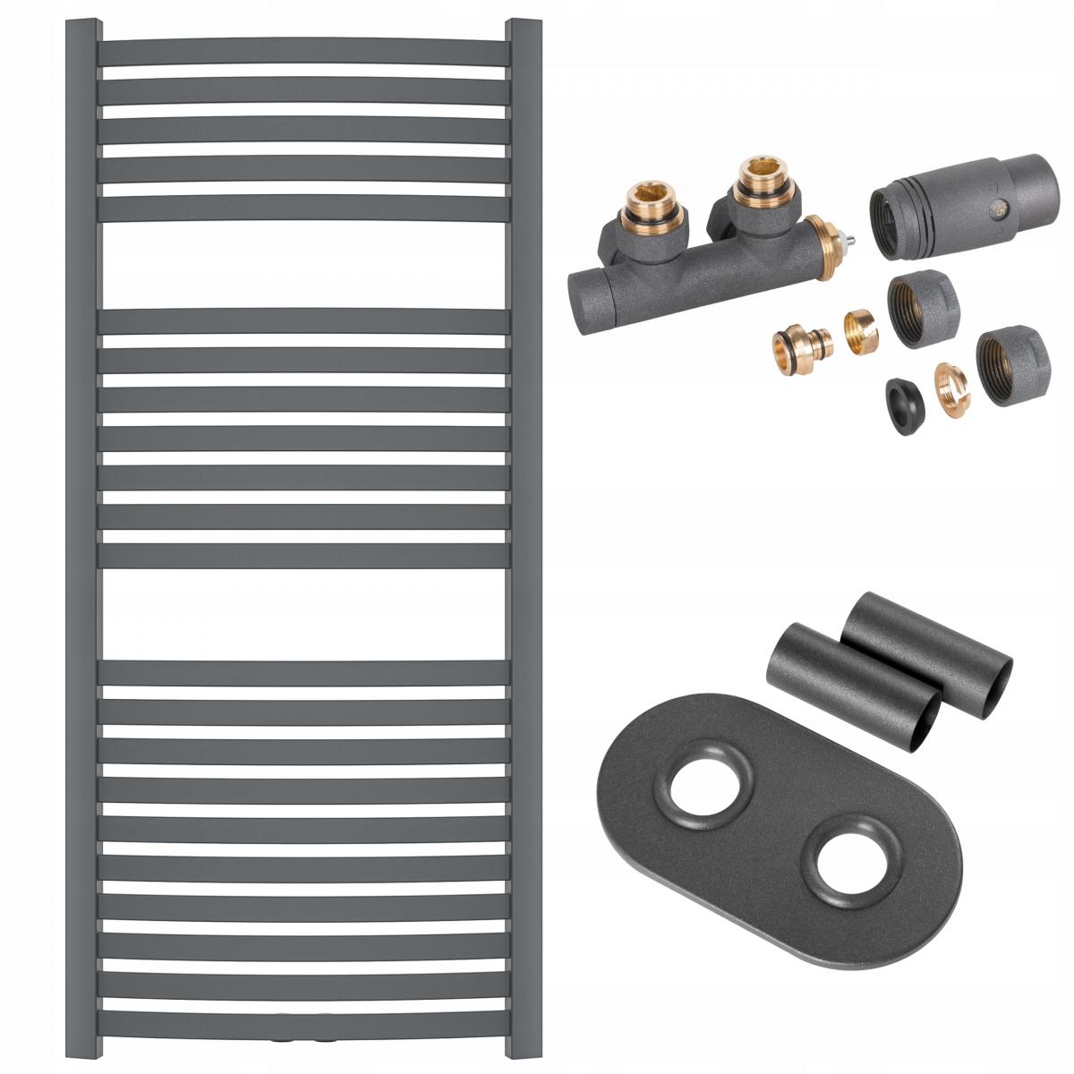 INVENA GRZEJNIK ŁAZ. 540X1200 + KPL. DUOPLEX + MASKOWNICA PODW. - GRAFITOWY