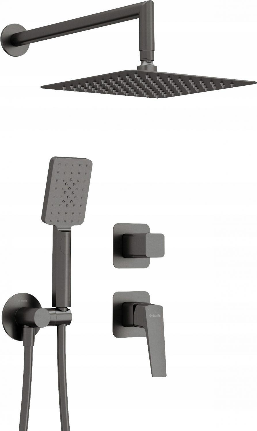 DEANTE Zestaw podtynkowy Blur, titanium, z głowicą natryskową