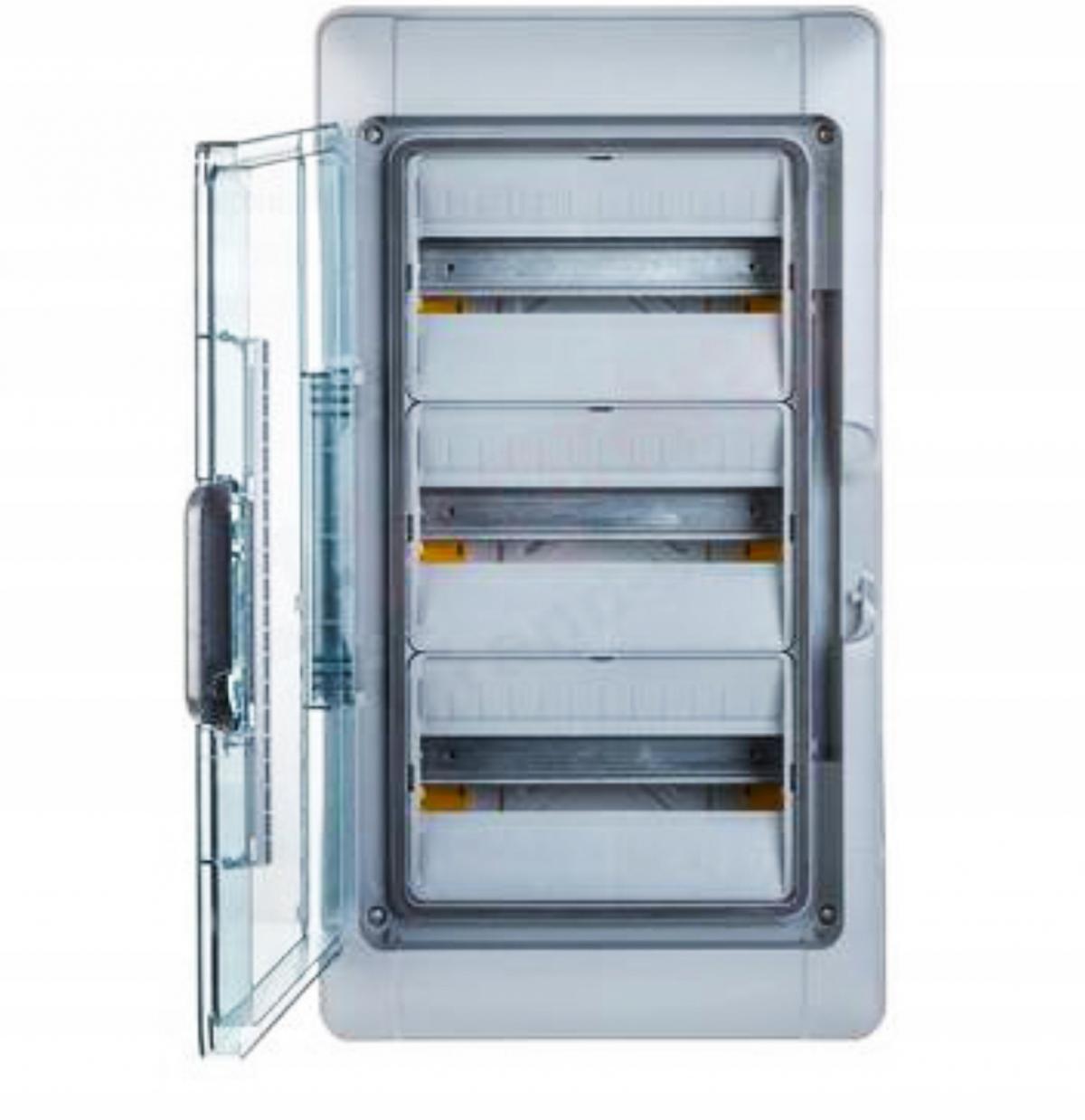 Rozdzielnica natynkowa RN65 IP65 z listwami 3x12 modułowa (36 modułowa)