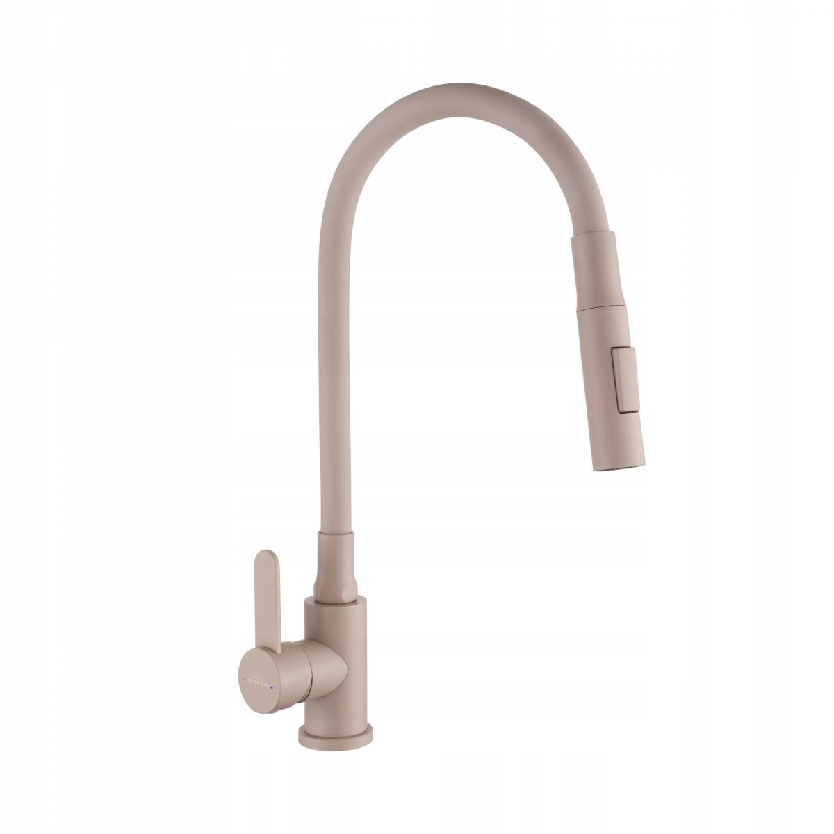 INVENA BATERIA ZLEWOZMYWAKOWA DALIS Z RUCHOMĄ 2F WYLEWKĄ, BEŻOWA