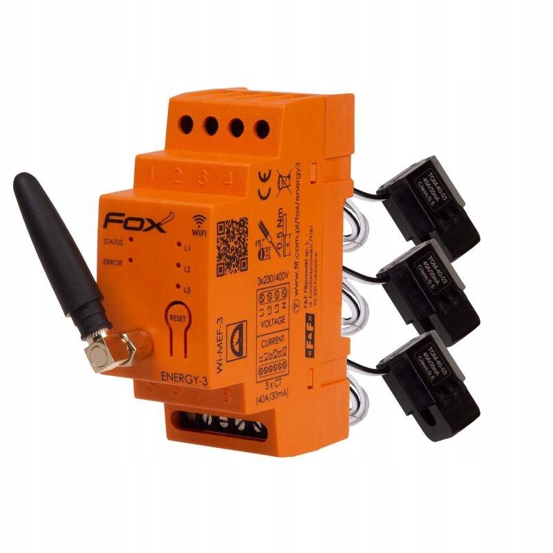 F&F Zestaw: monitor zużycia energii MEF-3-40 FOX z lampką LK-BZ-3