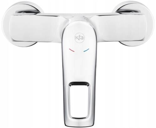 Bateria natryskowa ścienna ARMATURA KRAKÓW ANGELIT 2ot mosiężna biała-chrom