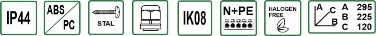 Rozdzielnica LAGO 10M SCENIC - gniazda 6x230V, 10 modułów, kolor czarny