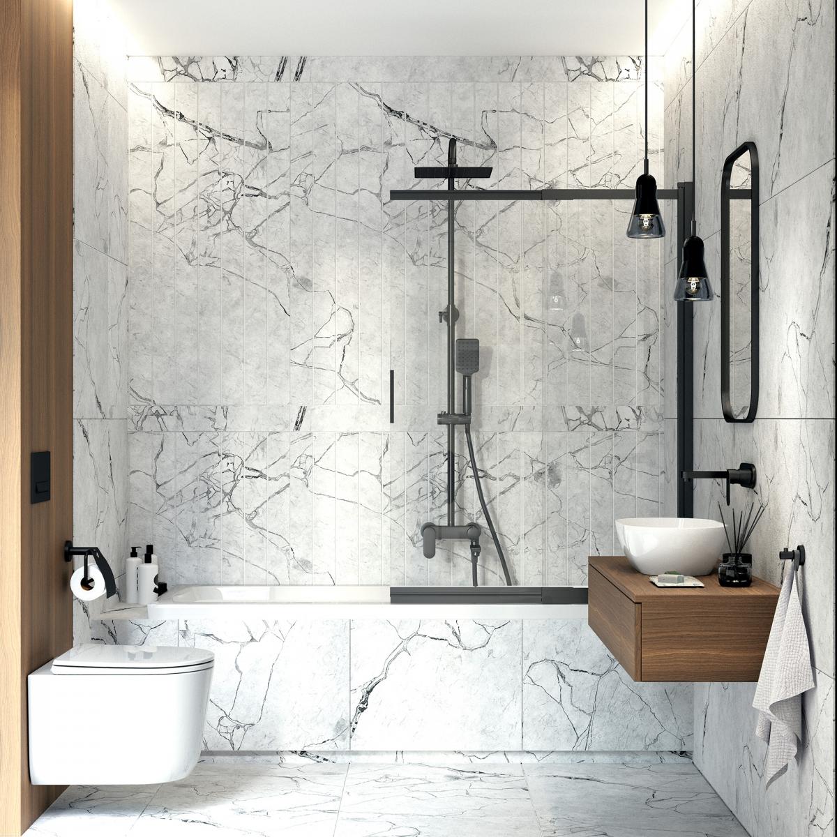 Zestaw WC podtynkowy 6 w 1 Jaśmin, biały + deska + stelaż + przycisk chrom