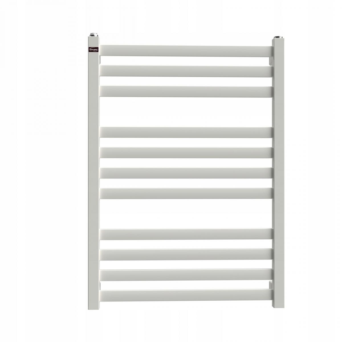 Grzejnik łazienkowy pionowy Amur A-19 75/53 313 W 730x530x75 01 biały dolny