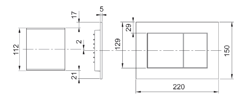 Przycisk spłukujący TECE now z tworz do WC chrom połysk 220x150x5 mm