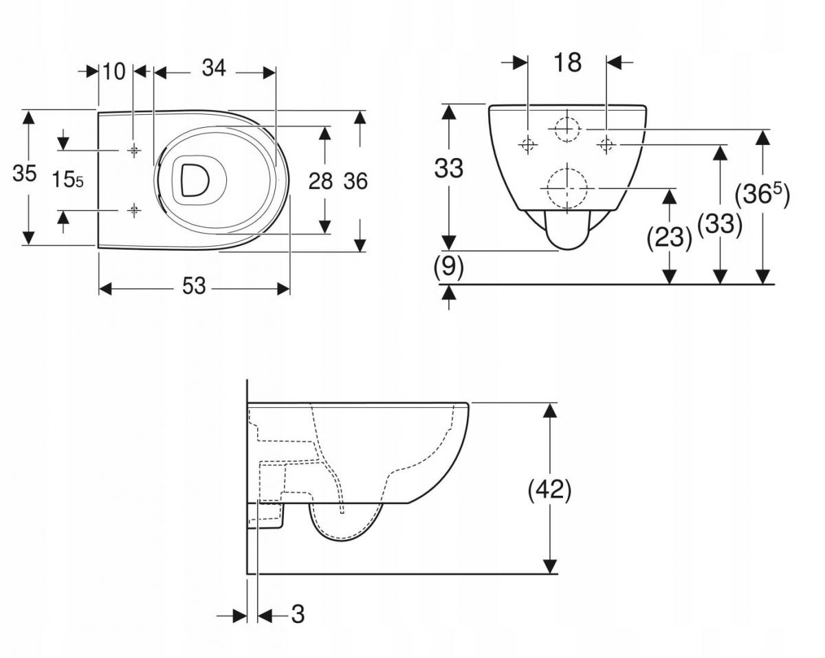GEBERIT Zestaw stelażowy Duofix Basic Selnova Premium (kryte mocowania)