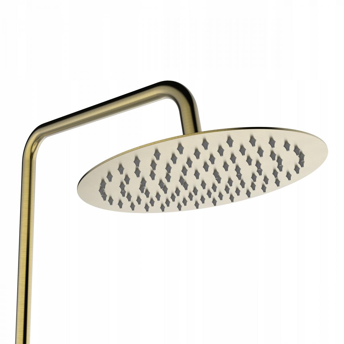 INVENA DESZCZOWNIA Z BATERIĄ NATRYSKOWĄ ALONIA TREND ZŁOTO SZCZOTKOWANA