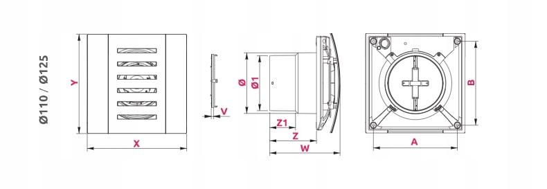 AWENTA Wentylator wyciąg RETIS WR125W-włacz.pociąg.
